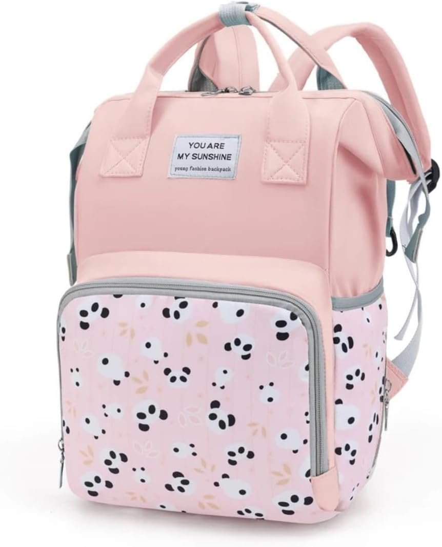 Small Diaper Bag Backpack – Diaper Bag for Mom Dad- Diaper Bag Backpack for Girl – Baby Girl Diaper Bag for Mom – Stylish Baby Travel Bag with Insulated Pockets, Stroller Straps Pink