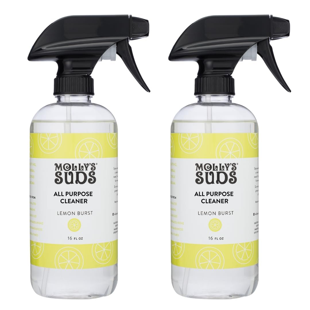 Molly’s Suds All Purpose Cleaner | Multi Surface Household Spray (Powerful, Versatile) | Clean, Simple Ingredients | Lemon Burst, 16 oz (2 Pack)