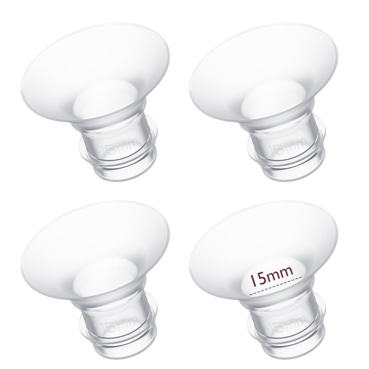 Momcozy Flange Insert 15mm Compatible with 24mm Flange/Shield of Most Pumps, Insert for Breast Pump Replacement Accessories, 4PCS 15mm