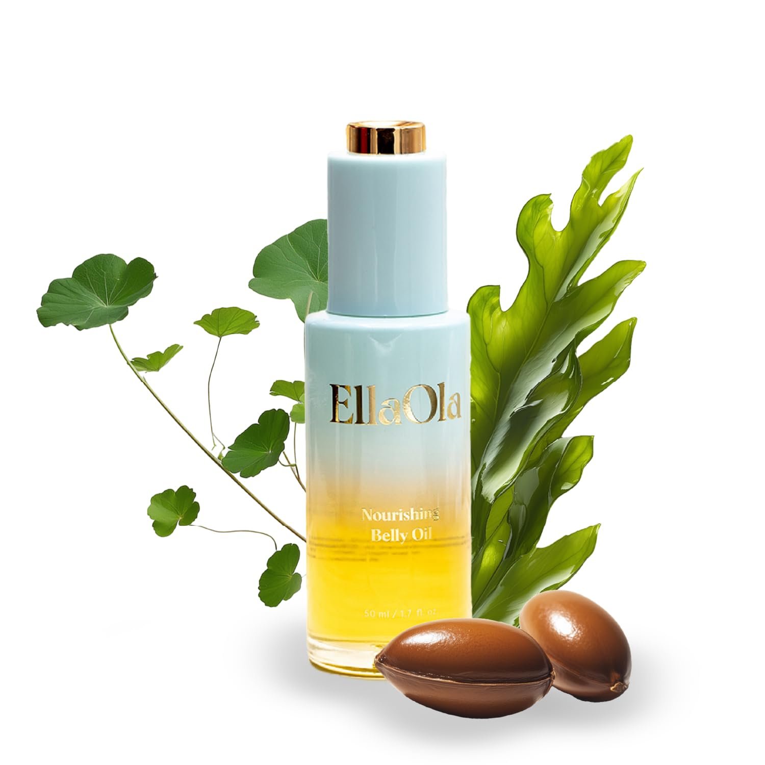 EllaOla Belly Oil for Pregnancy Stretch Marks & Maternity Scars – Quick dry Formula with Squalene and Vitamin C Hydrates Face & Body, Pregnancy + Postpartum Skincare, Fragrance Free | 1.7 fl. oz.