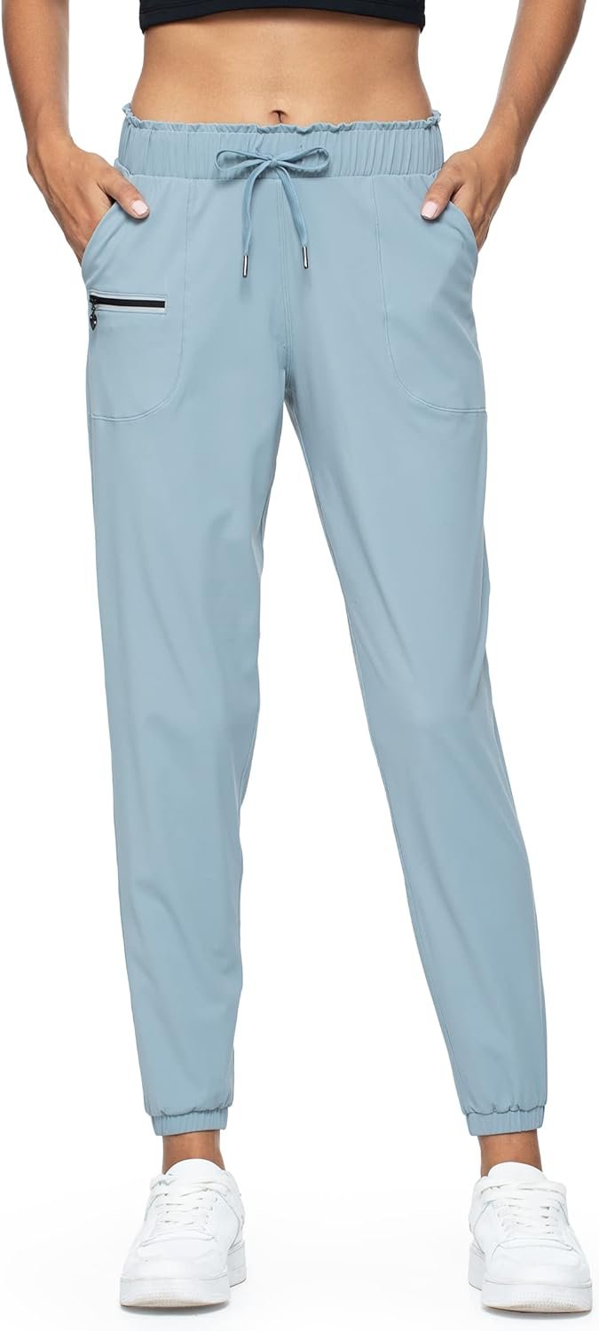 Haowind Joggers for Women with Pockets Elastic Waist Workout Sport Gym Pants Comfy Lounge Yoga Running Pants