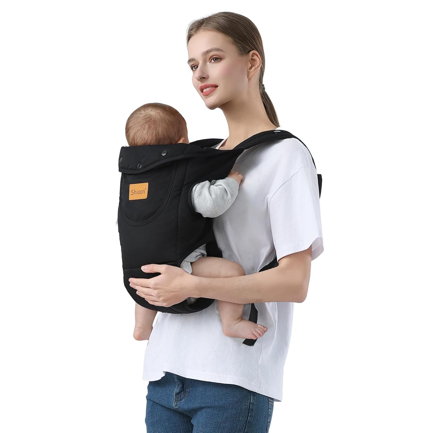 Baby Carrier Newborn to Toddler(7-30lbs), Toddler Carrier Baby Holder Carrier with Adjustable Shoulder Strap, Chest Carriers, Black