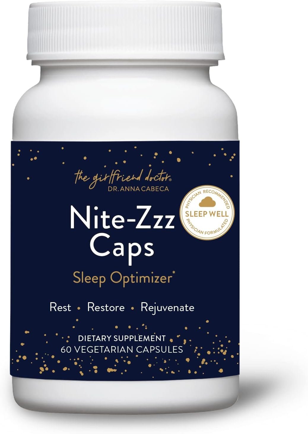 VIDAPURA Nite-Zzz Sleep Support by Dr. Anna Cabeca – Melatonin-Free Herbal Formula with Magnesium & L-Theanine – Supports Relaxation & Restful Sleep – 60 Capsules