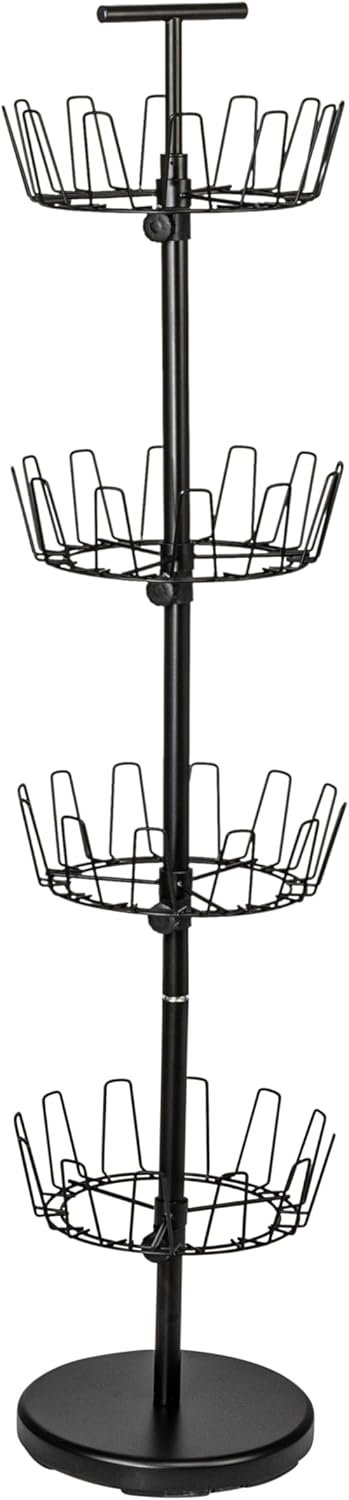 Household Essentials 4-Tier Shoe Storage Tree, Matte Black