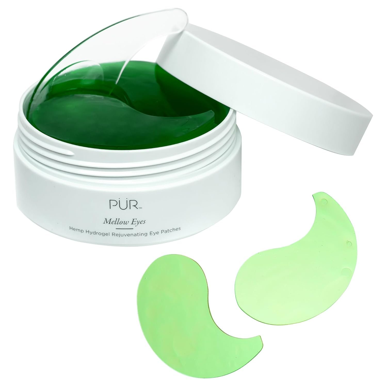 Hydrogel Rejuvenating Under Eye Patches, Mellow Eyes by PUR Beauty – Hydrates, Plumps & Brightens Under Eye – Hemp Seed Oil, Green Tea Extract, Kiwi Fruit Extract – Cruelty & Gluten Free – 30 Pairs