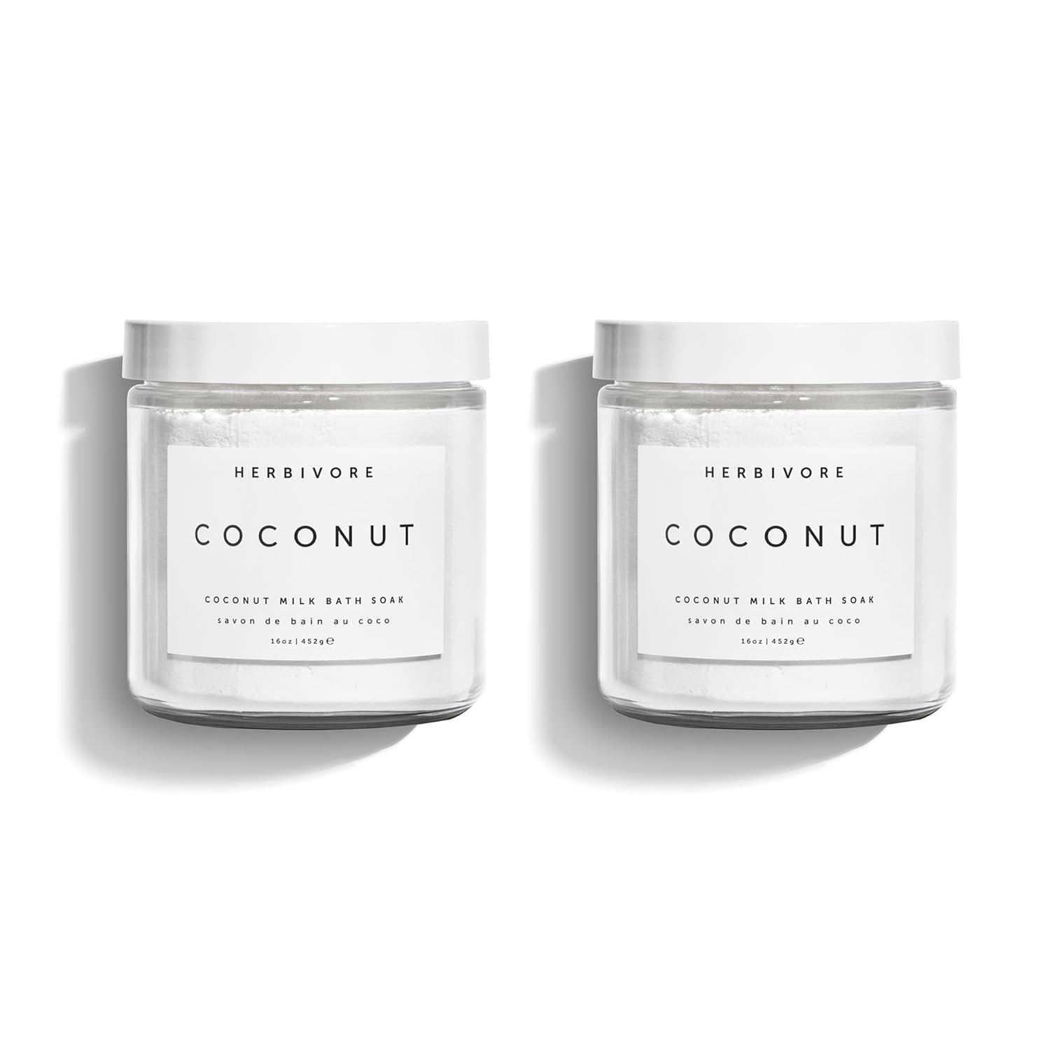 HERBIVORE Coconut Milk Bath Soak | Deeply Hydrating + Skin Softening, Soothing Light Coconut Scent, Vegan, Plant-Based