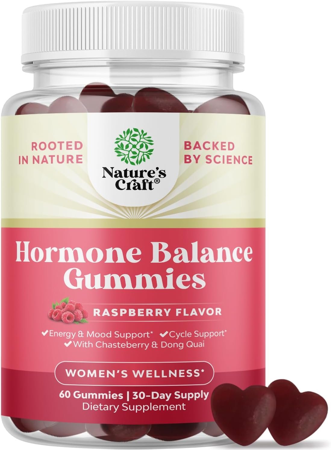 Hormone Balance for Women Gummies of All Ages – PMS Support Supplement for Women to Regulate Menstrual Cycle & Hormonal Balance Menopause & Mood Swings with Vitamin B6 & Dong Quai – 60 Chews