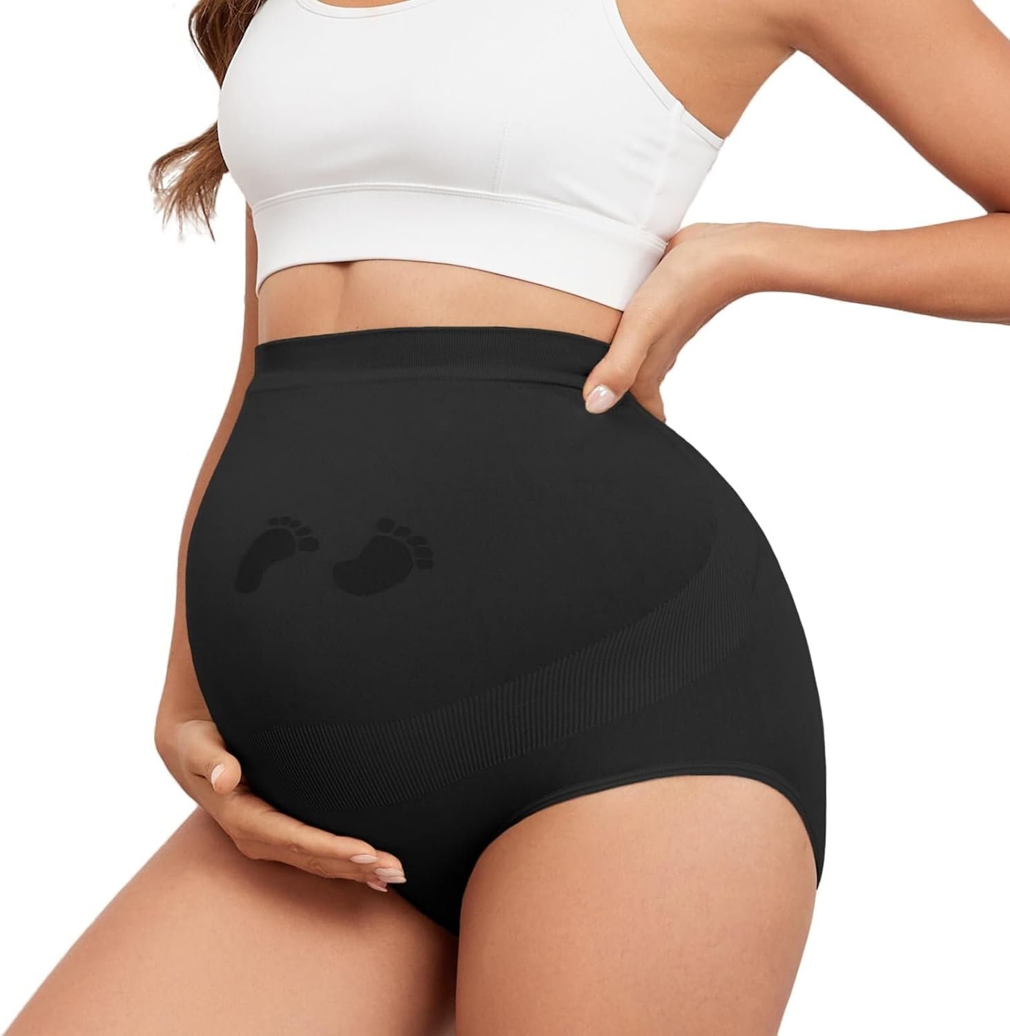 Maternity Underwear Seamless High Waisted Maternity Panties Over Bump Pregnancy Belly Support