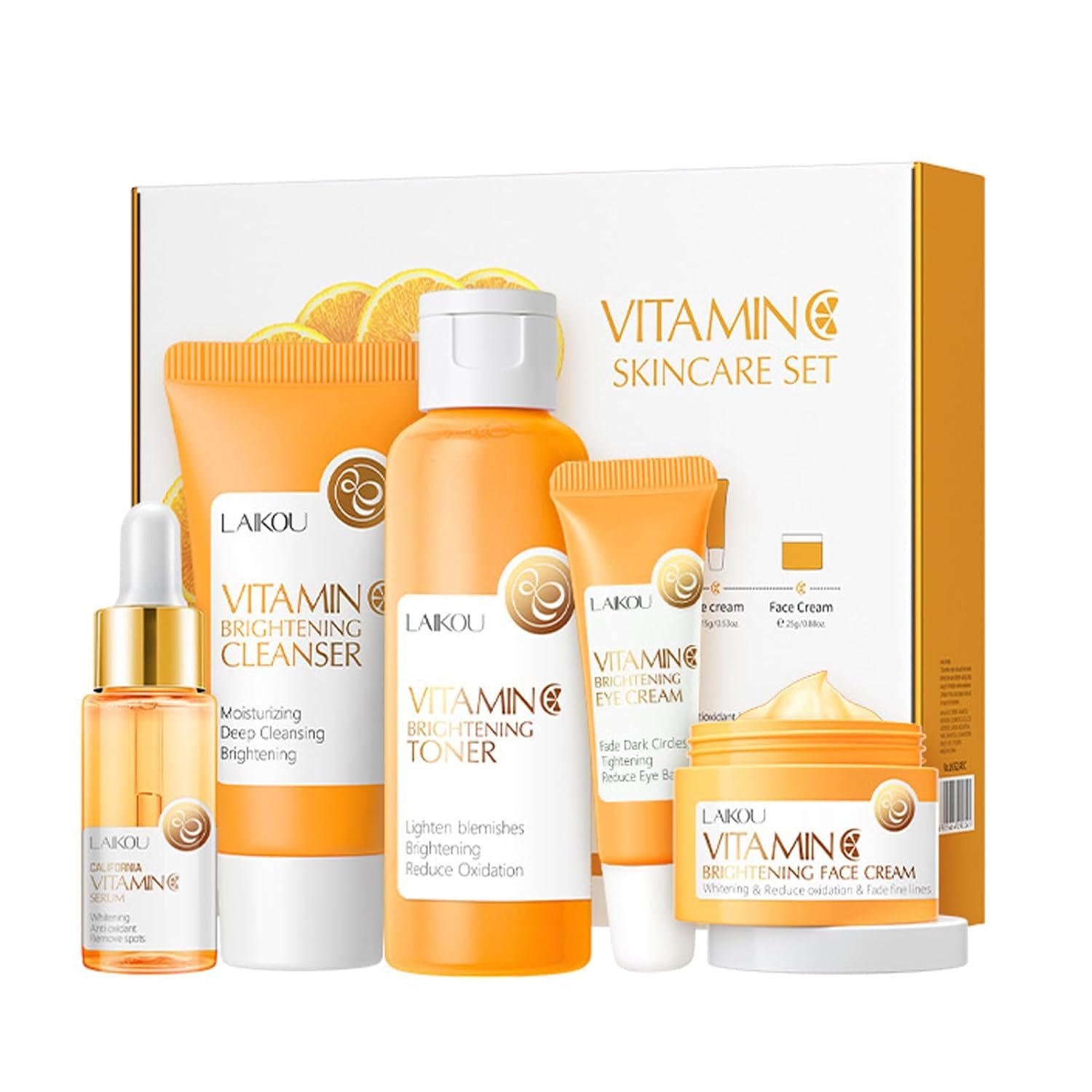 Skincare Gift Set for Teenage Girls,Vitamin C Skin Care Set – 5 Piece Gentle Skin Cleaning & Care Travel Size Kit With Cleanser, Toner, Face Serum,Eye Cream,Face Cream Brighten Face Skin Care Kit