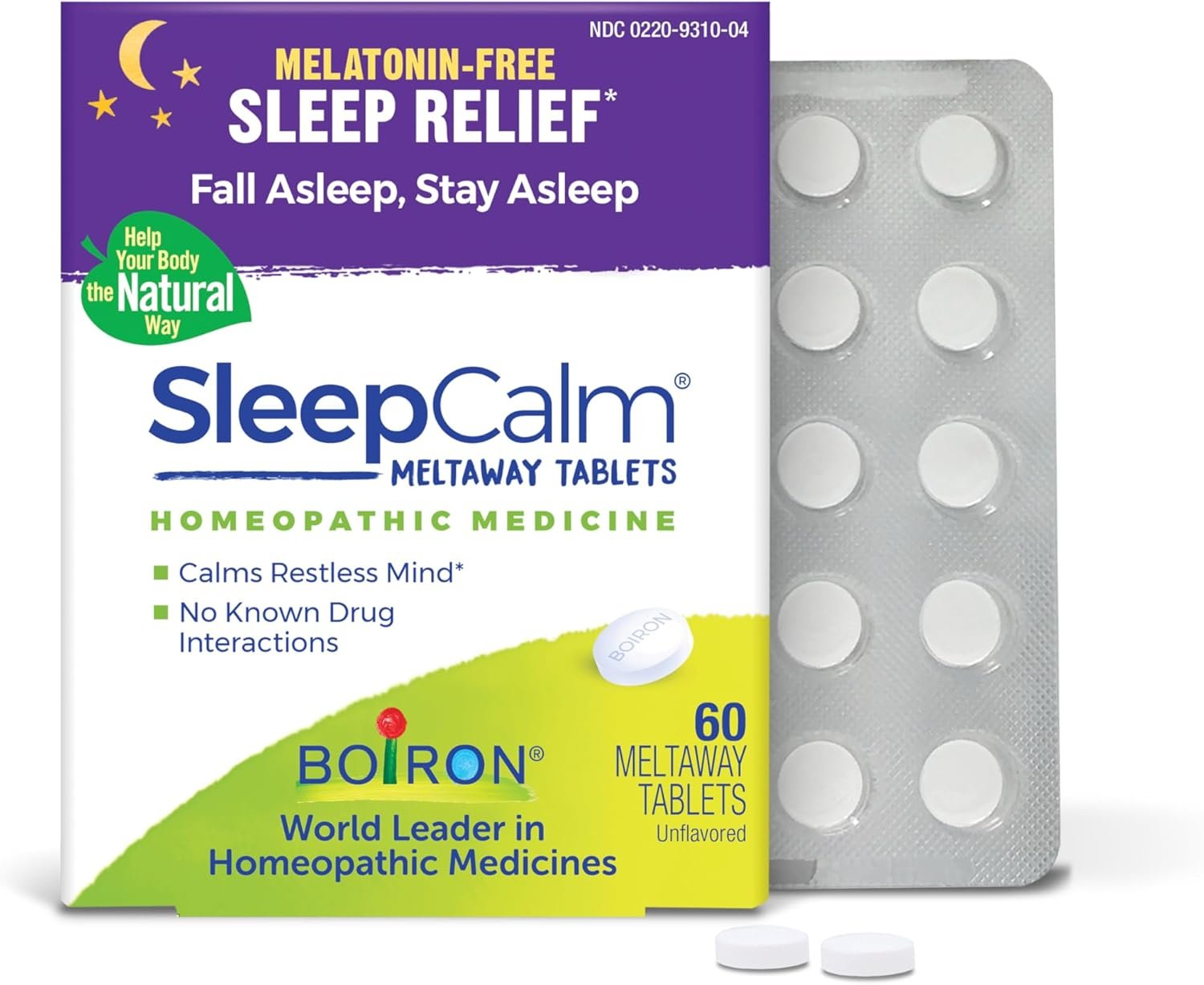 Boiron SleepCalm Sleep Aid for Deep, Relaxing, Restful Nighttime Sleep – Melatonin-Free and Non Habit-Forming – 60 Count