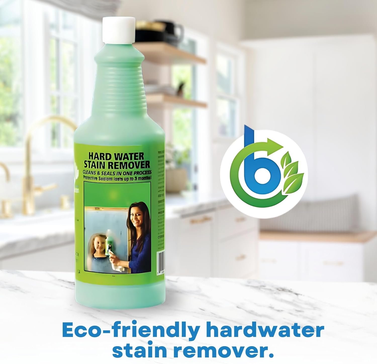Bio Clean: Eco Friendly Hard Water Stain Remover (40oz Large). Pack of 2