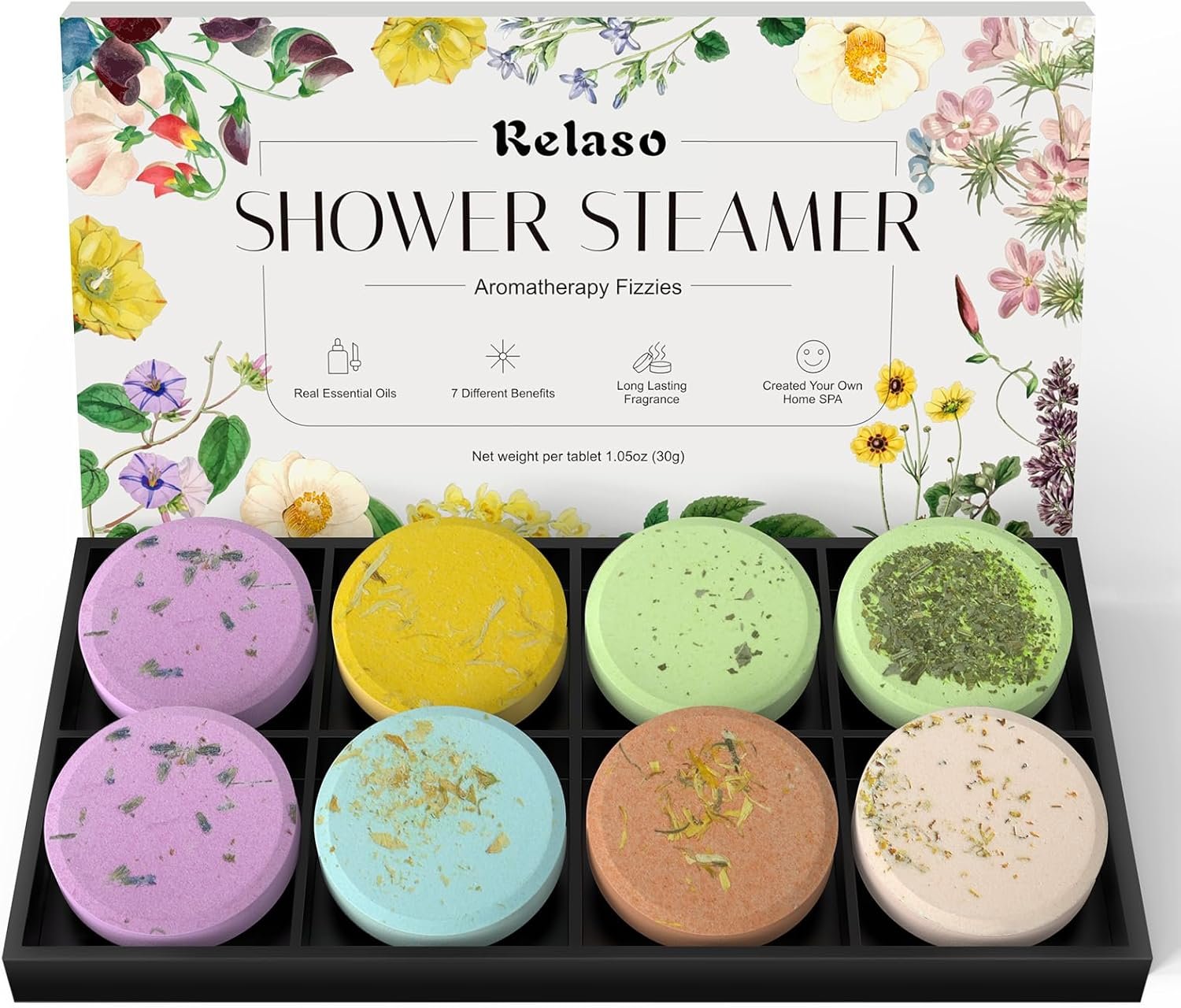 Shower Steamers Aromatherapy 8 Pack, Birthday Gifts for Women Men & Luxury Gift Box Packaging, Premium Shower Bombs with Natural Essential Oils, Home Spa Stress Relief, Relaxation Self Care