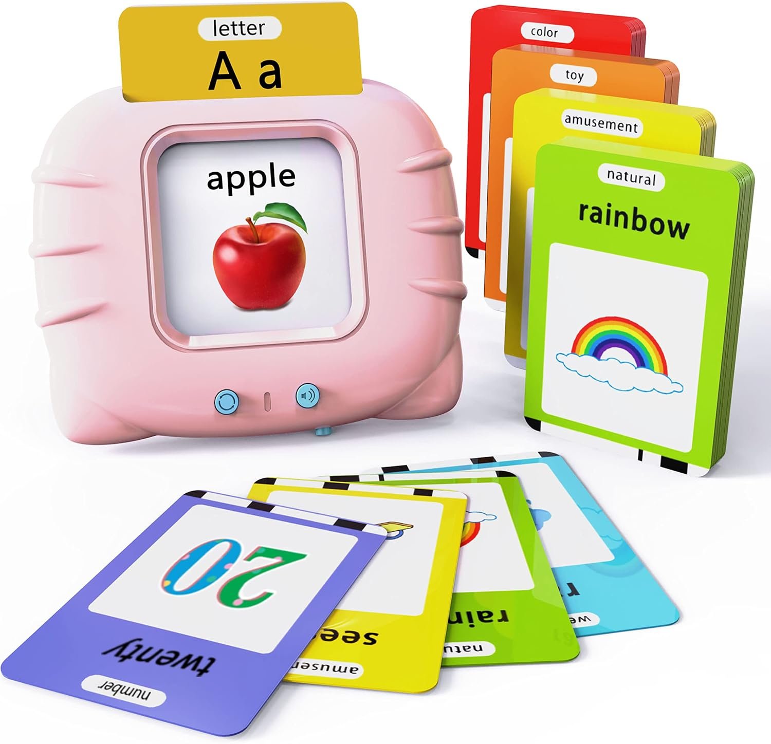 Lapare Audible Educational Toy with Music for Toddlers Age 1 2 3 4 5, 252 Sight Words Flash Cards Kindergarten Toy for Girls to Learn Alphabet Number Color Shapes and More