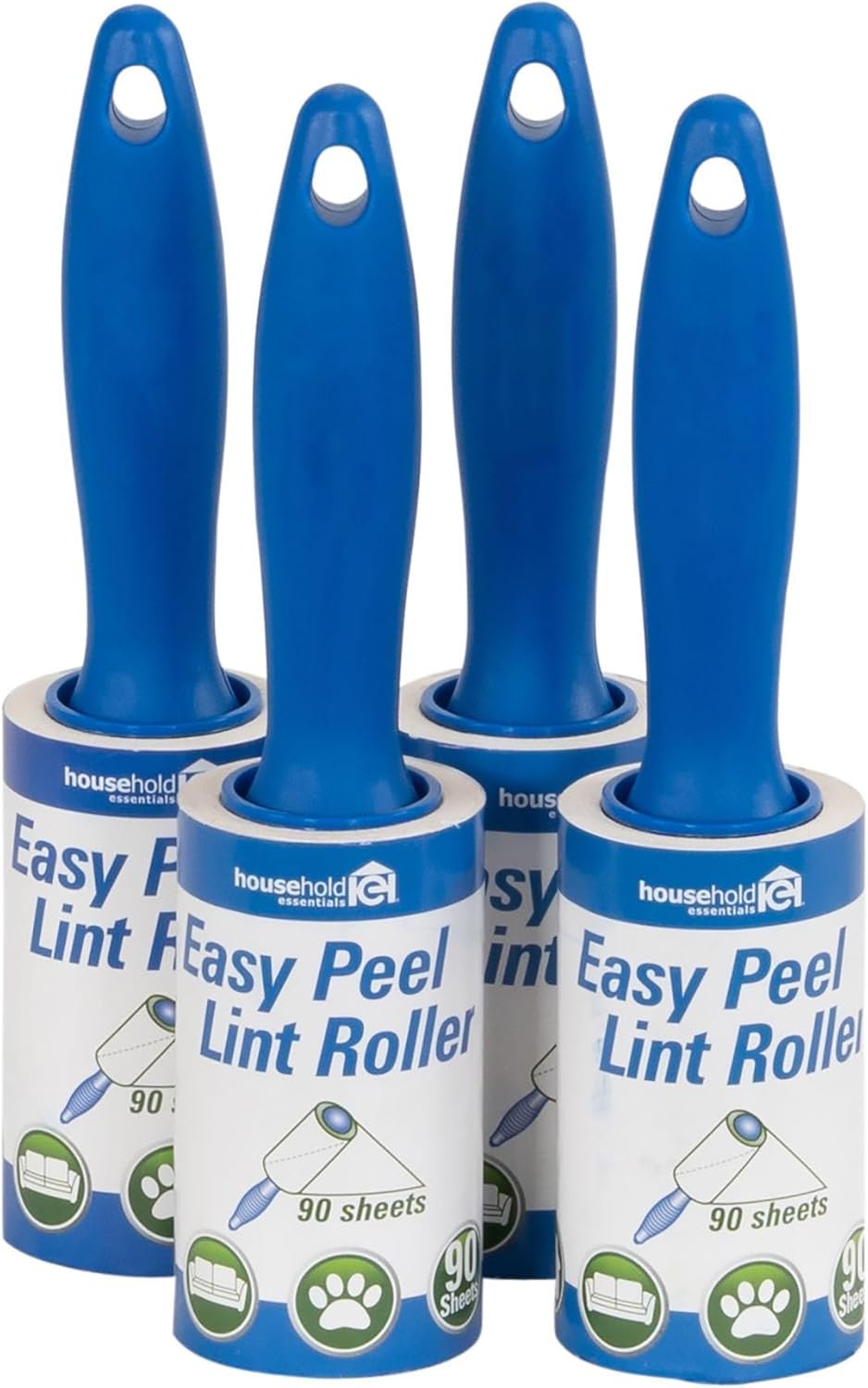 Household Essentials Cedar Fresh 90-Sheet Lint Rollers with E-Z Peel Sheets, 4-Pack
