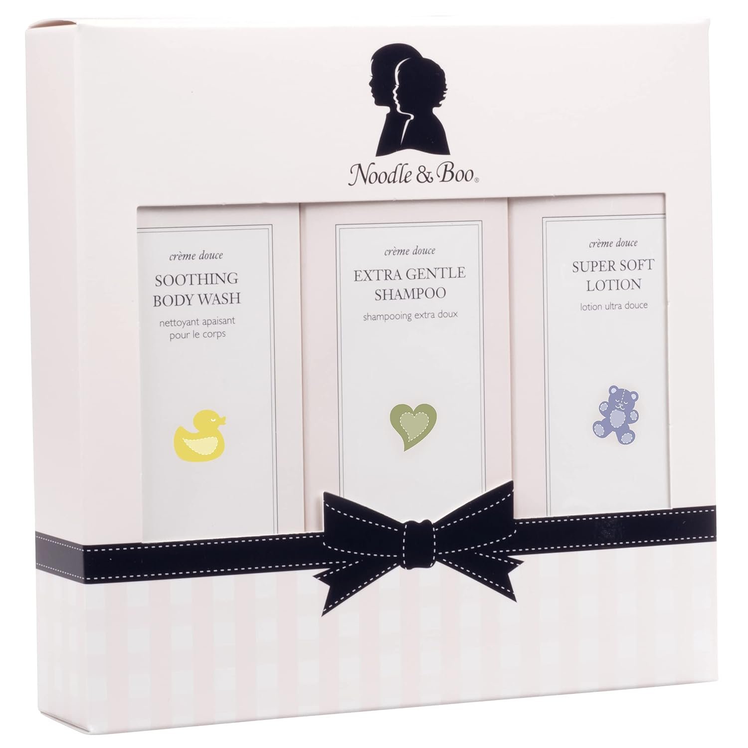 Noodle & Boo Starter Set, Newborn Baby Gift; Super Soft Baby Lotion and Newborn 2-in-1 Hair & Body Wash, 8 Oz of each, Navy/Pink