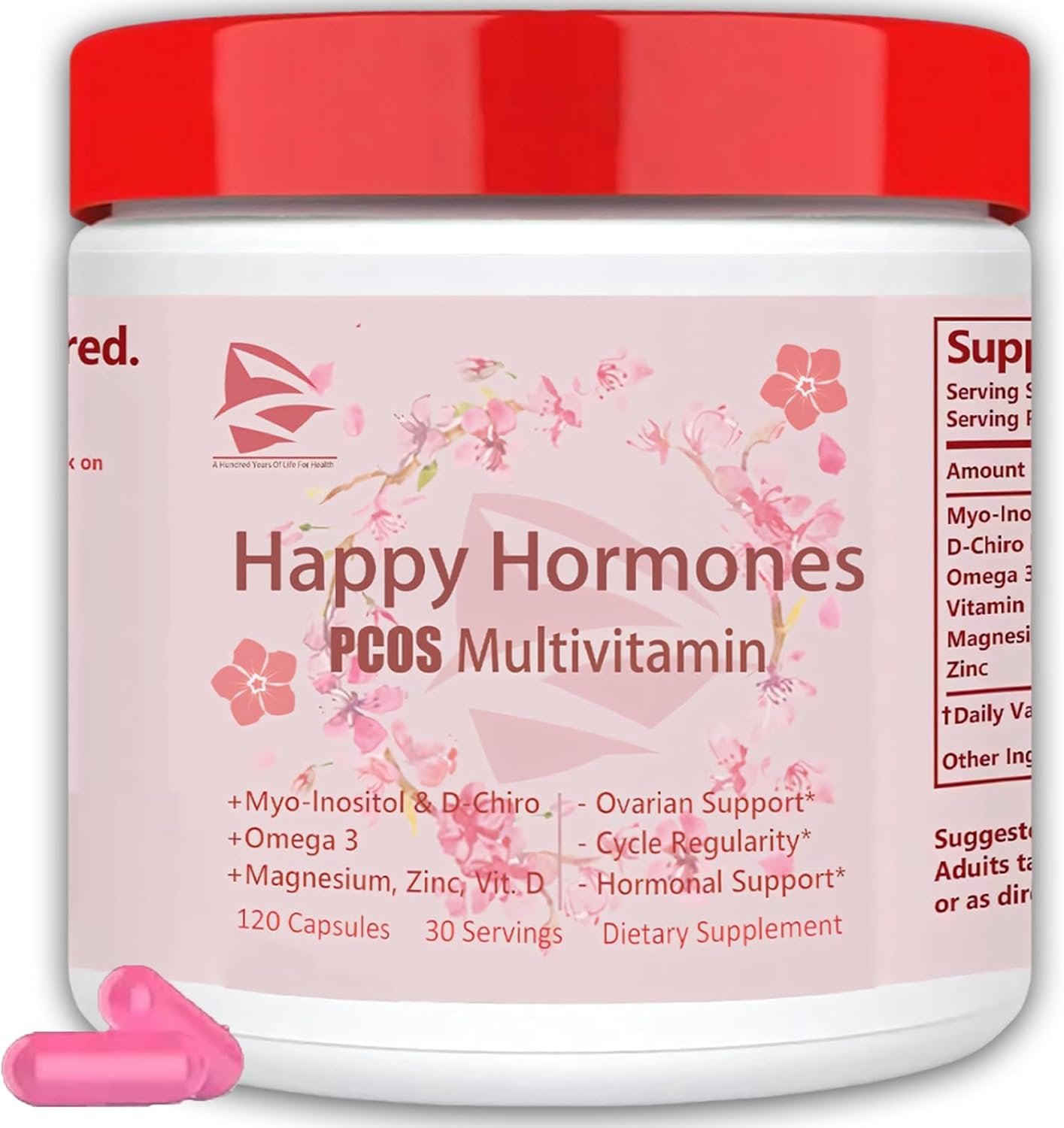 New Upgrade Happy Hormones PCOS Multivitamin,Hormone Balance for Women-Cycle Support Supplements-Menopause and Mood Support Supplement PMS Support for Women (1)