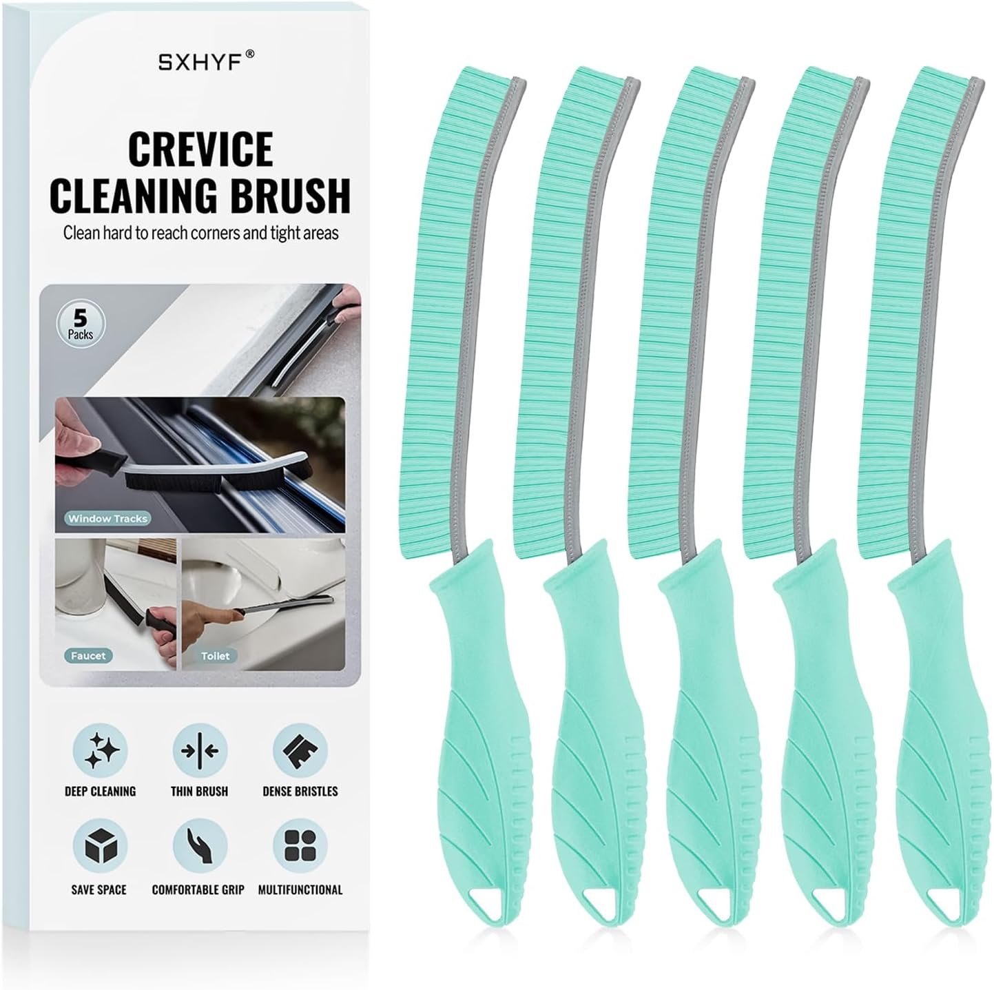 SXhyf Cleaning Brush – Hard Bristle Crevice Cleaning Brush, Multifunctional Gap Scrub Brush, Kitchen Essentials, Bathroom Cleaner Tools for Household Use, Home, Window, Toilet, Stove