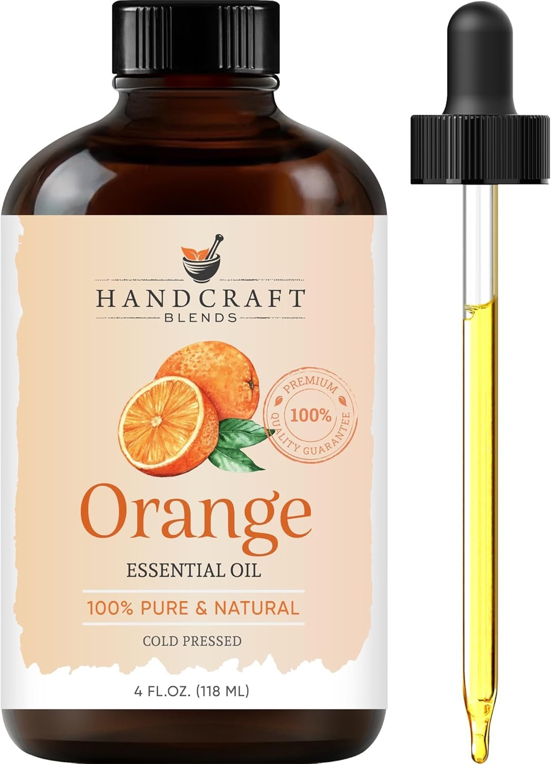 Handcraft Blends Orange Essential Oil – Huge 4 Fl Oz – 100% Pure and Natural – Premium Grade Essential Oil for Diffuser and Aromatherapy, Skin, Massage, Candle and Soap Making Fragrance