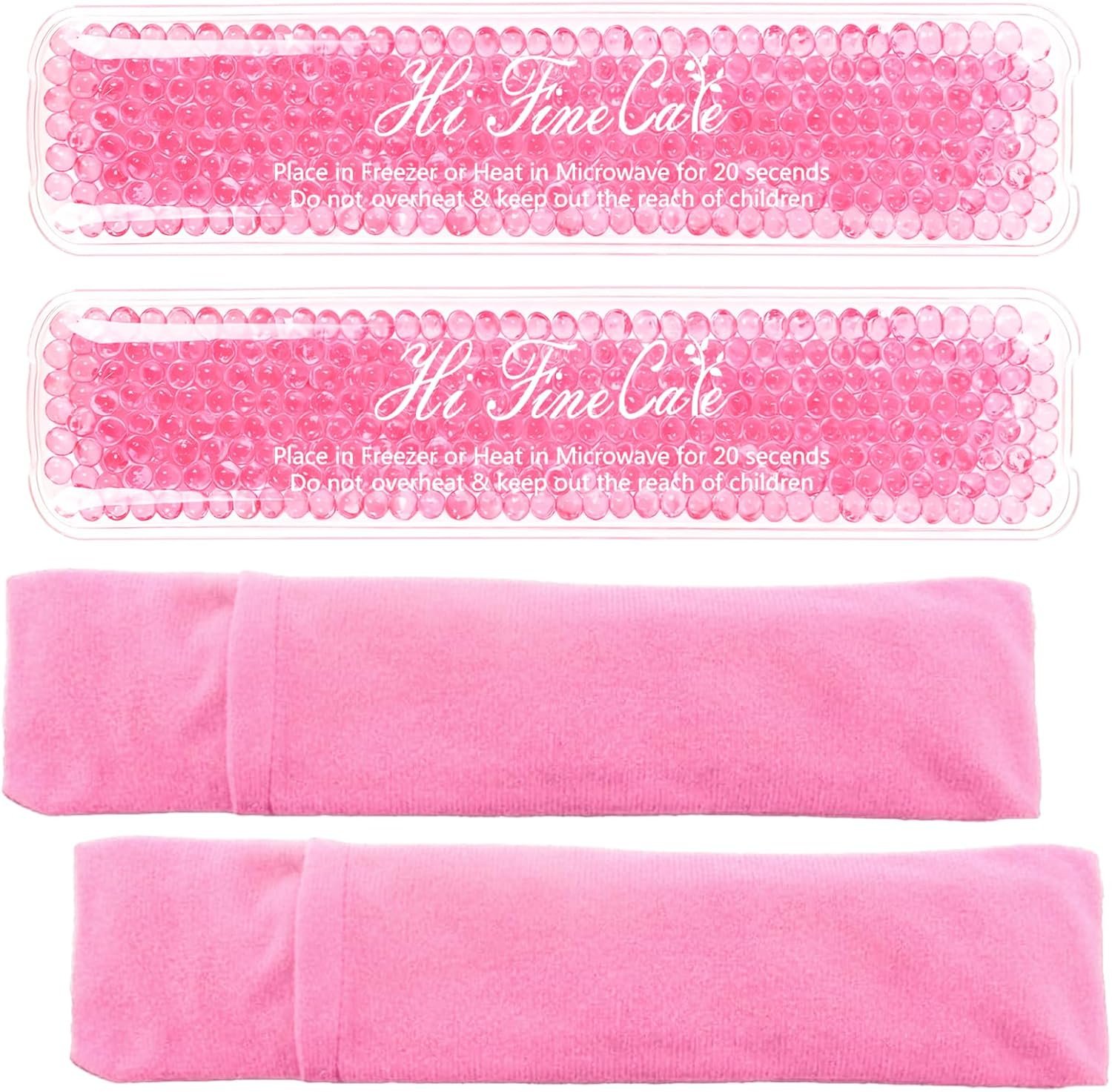 Perineal Cooling Pad, Postpartum Cold Packs Gel Bead Ice Pack Cold Therapy for Women After Pregnancy and Delivery, 2 Ice Pack and 2 Cover (Pink)