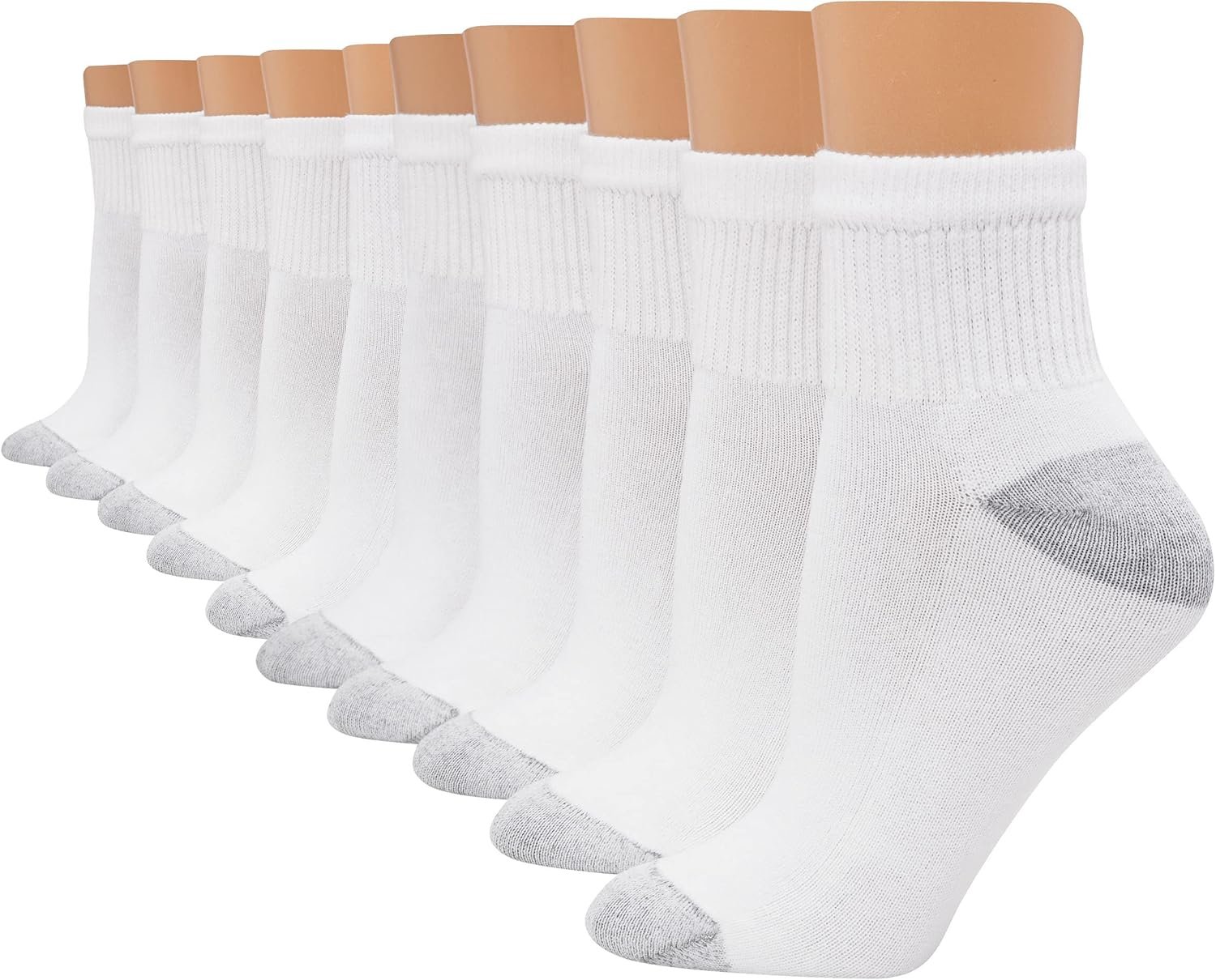 Hanes Women’s Ankle, Moisture-Wicking Socks for Women, Cushioned Athletic Ankle Socks, 10-Pack