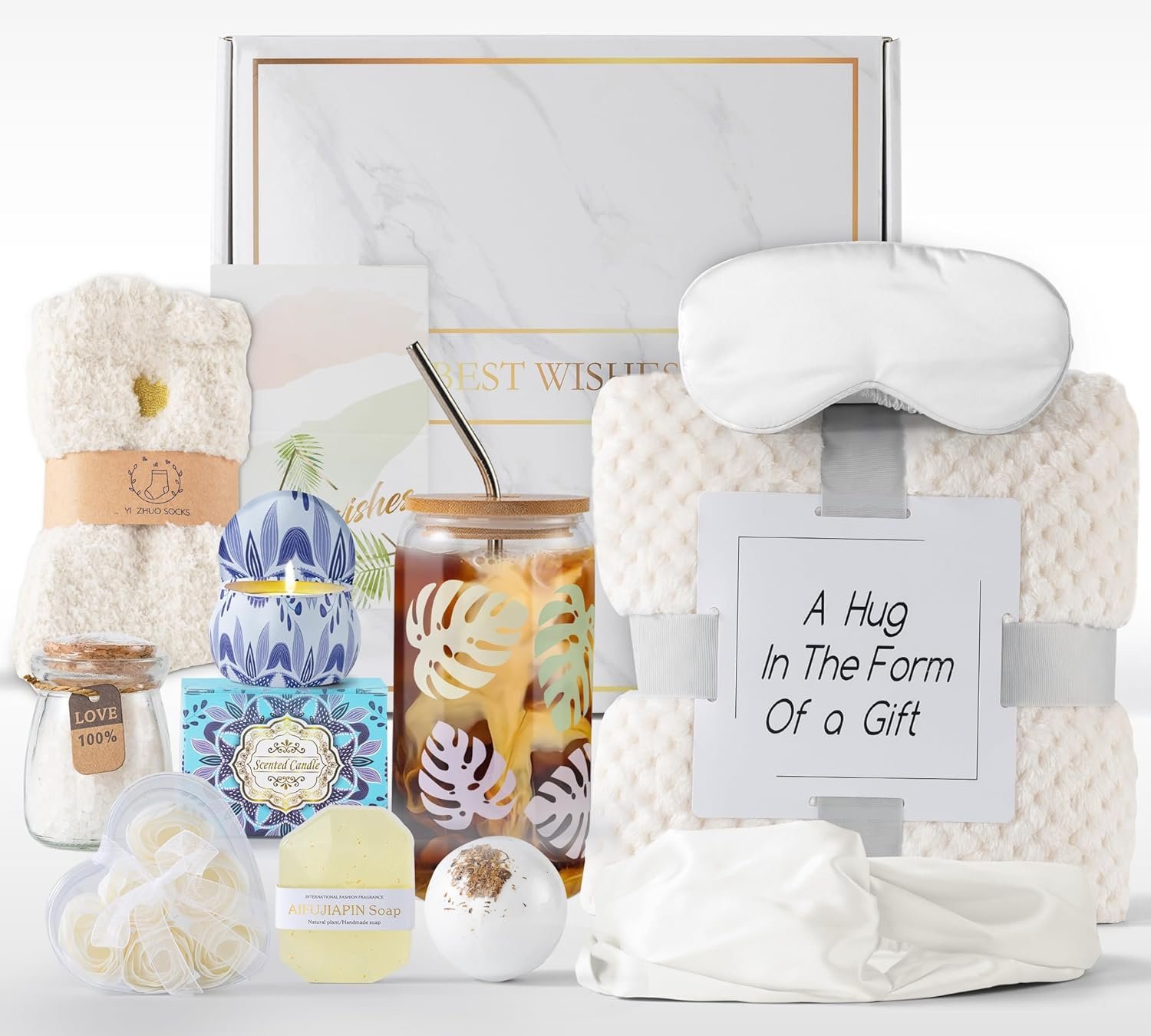 Cozy Socks & Comfort Soup Gift Basket for Women: Perfect Self Care Kit, Get Well Soon, Birthday, Surgery Recovery, or Sympathy Gift Box