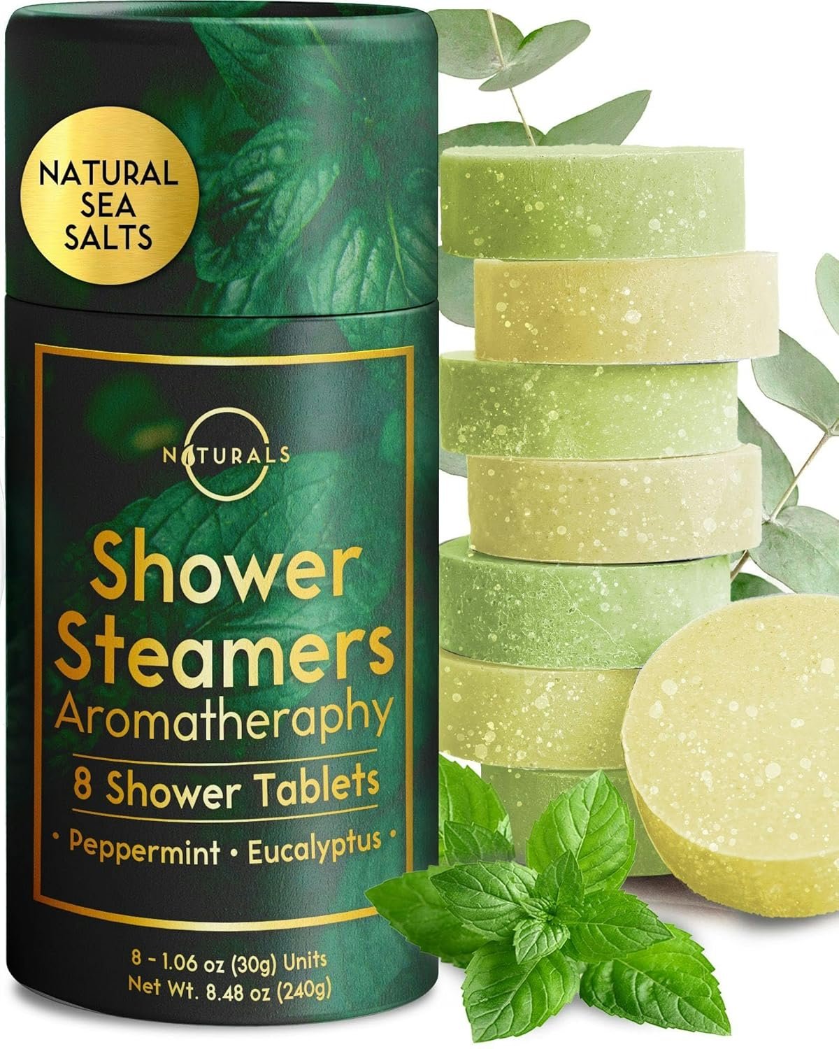 Shower Steamers Aromatherapy – Birthday Gifts for Men – Shower Bombs Aromatherapy, Spa Day Essentials, Relaxation Spa Gifts – Self Care Stocking Stuffers (Peppermint & Menthol 8 Count)