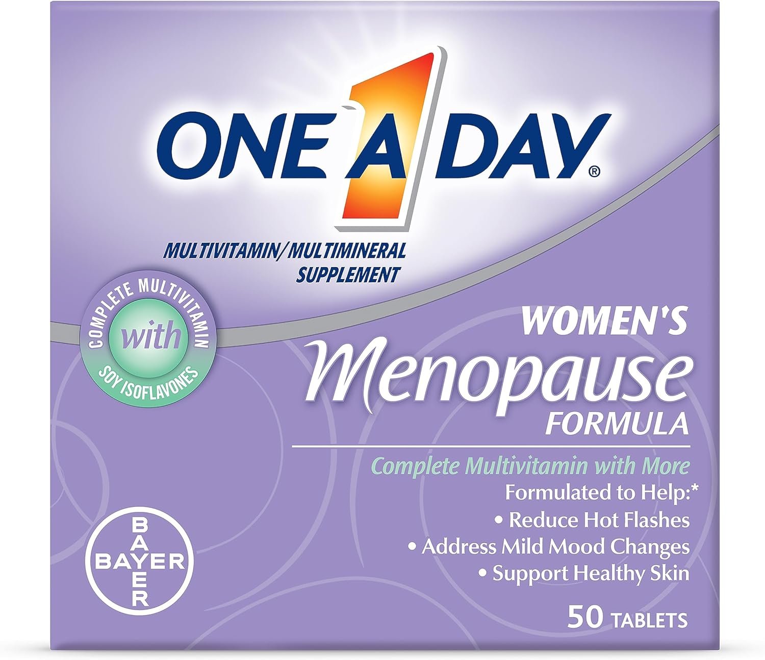 One A Day Women’s Menopause Multivitamin with Vitamin A, Vitamin C, Vitamin D, Vitamin E and Zinc for Immune Health Support, Bone health, 50 Count