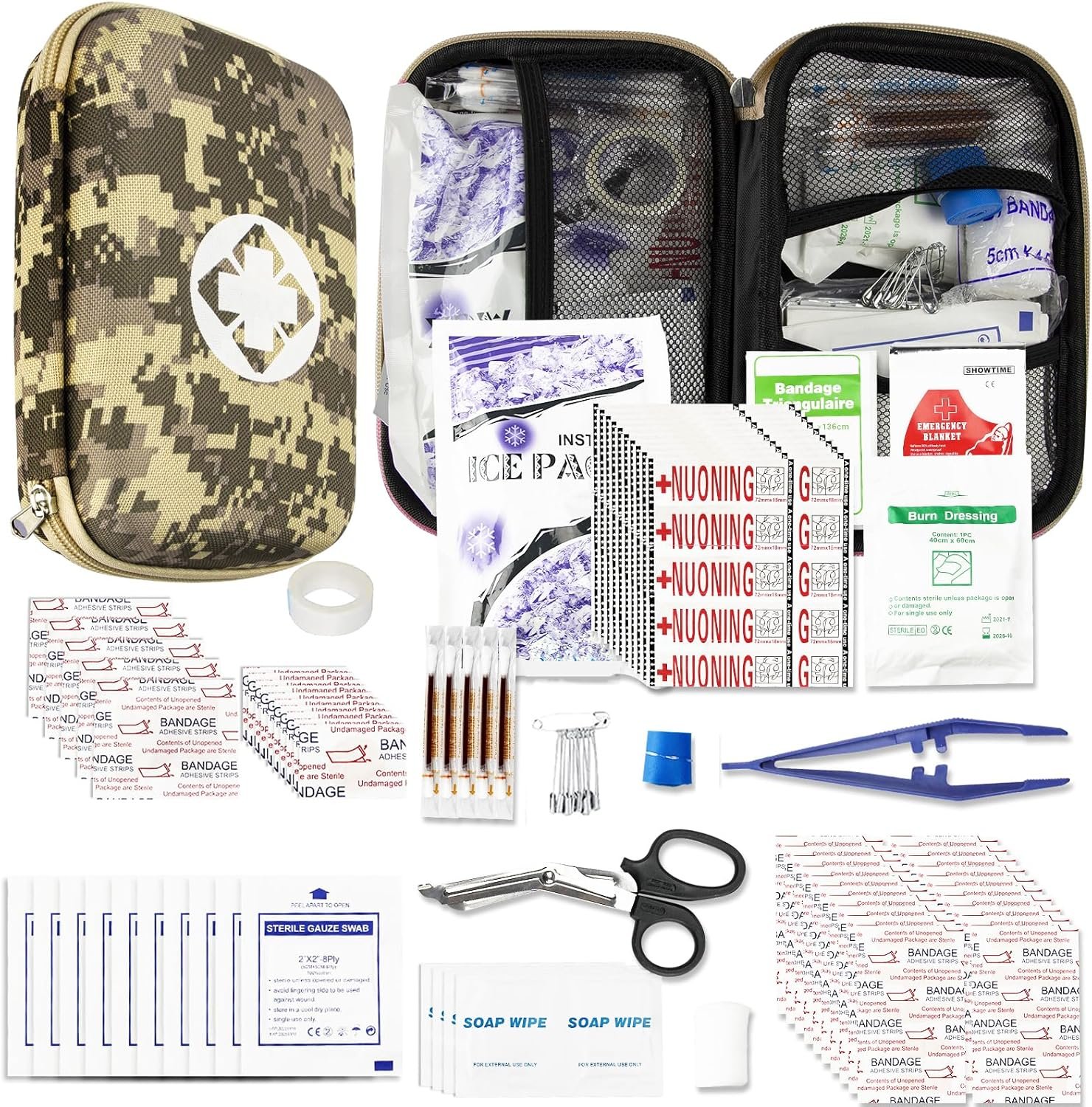 Car-Home Survival First-Aid Kit Emergency-Kit – Camouflage 277Pcs Equipment Travel Supplies Home Camping Hiking YIDERBO