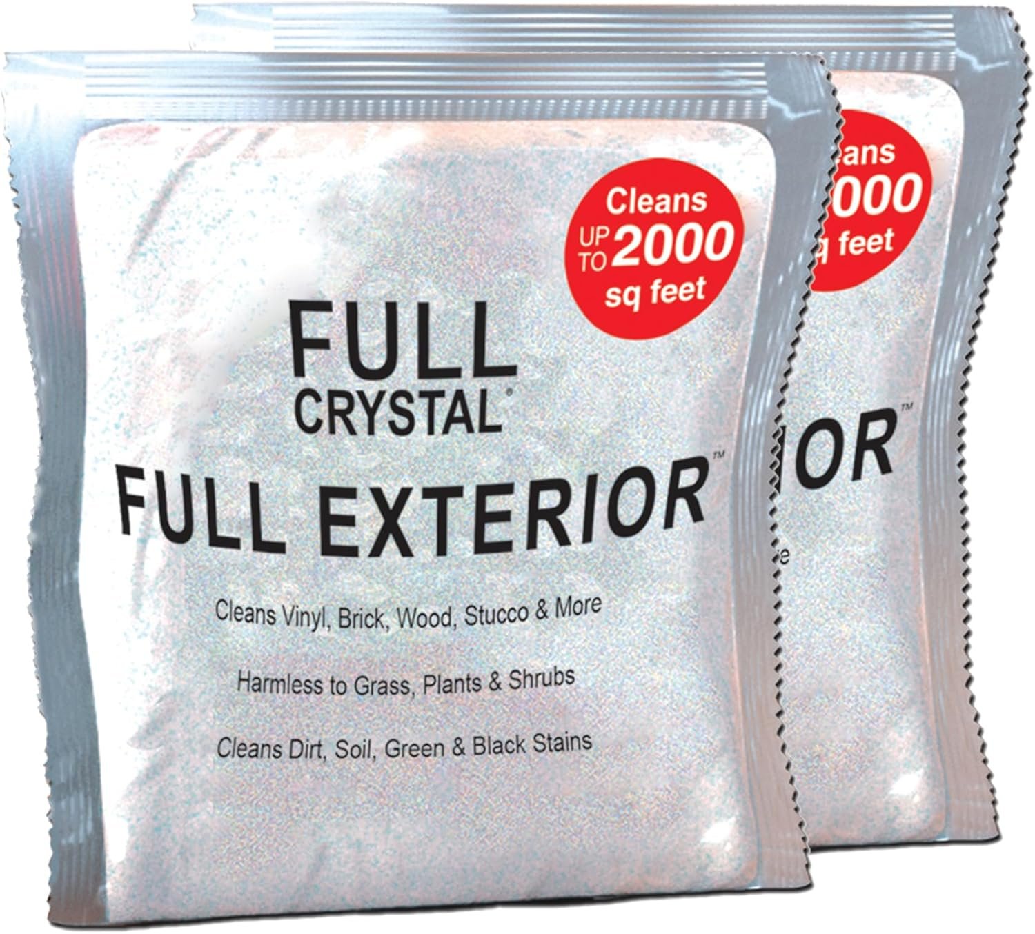 Full Exterior Refill Kit – Crystal Powder Outdoor Cleaner Packets Non-Toxic, No Scrub, No Rinse Cleaning Solution 8 oz