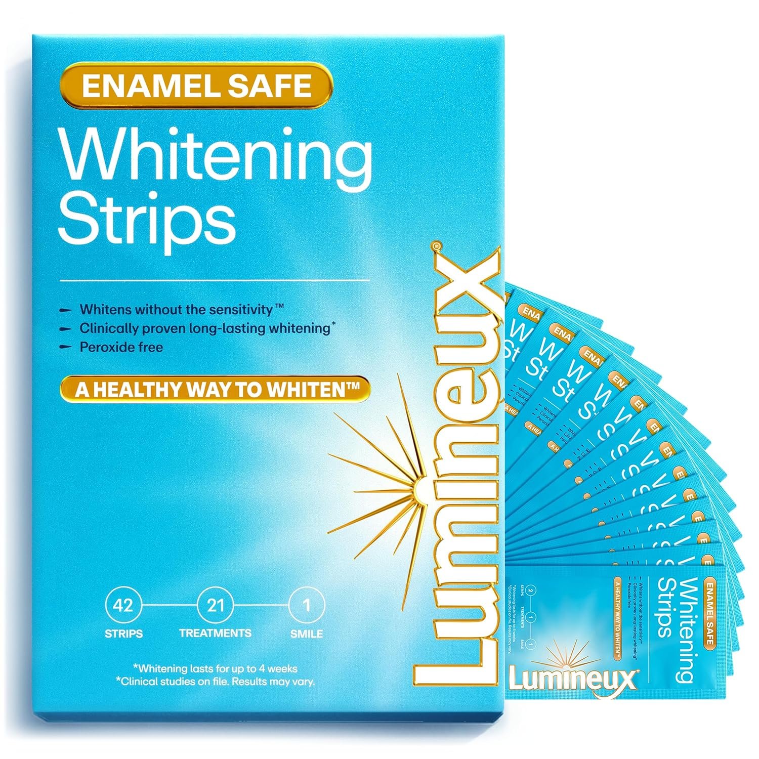 Lumineux Teeth Whitening Strips – 21 Treatments – Peroxide Free – Enamel Safe for Whiter Teeth – Whitening Without The Sensitivity – Dentist Formulated – Sensitivity