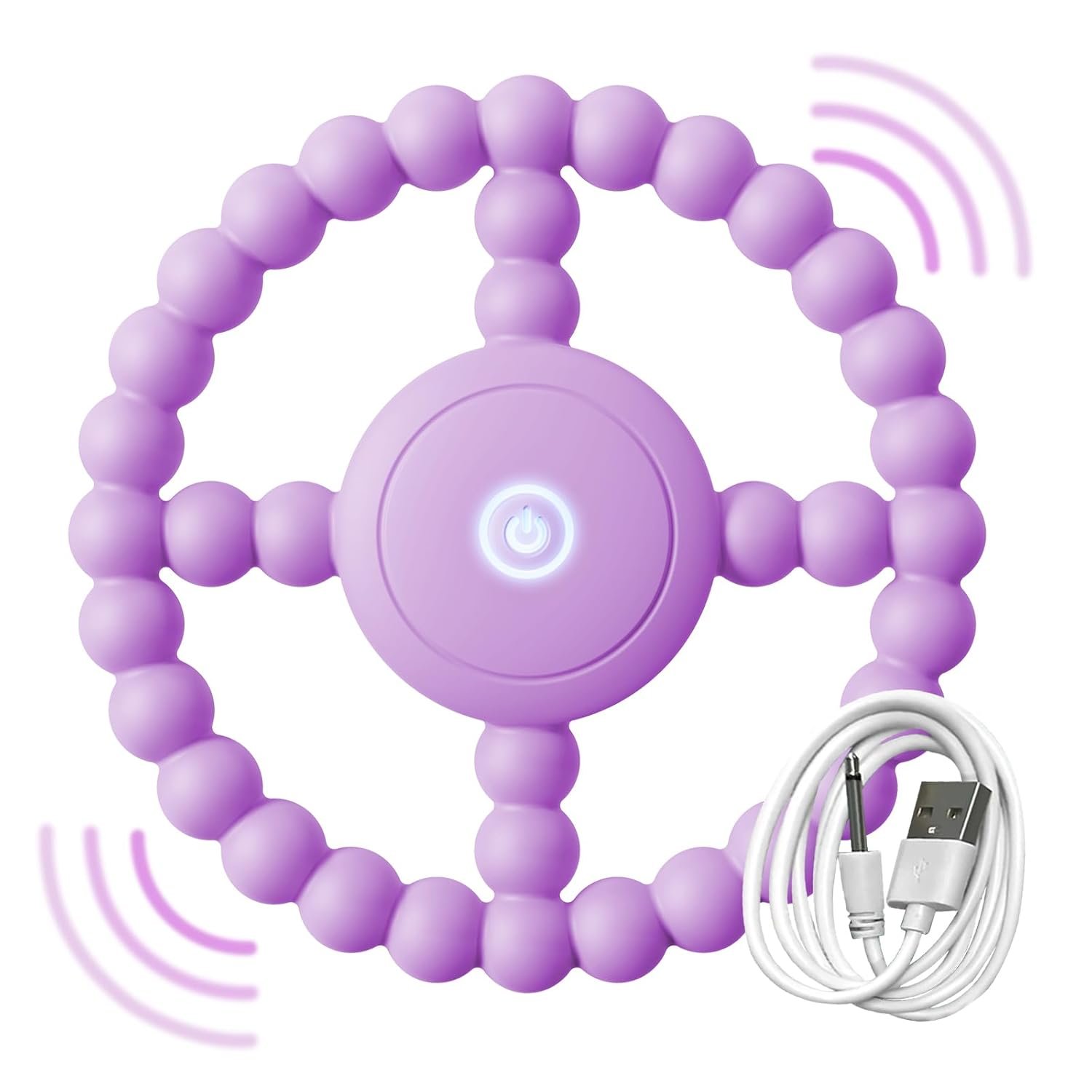 Vibrating Sensory Chew Toy – Baby Teether for 6-12 8-18 Months, Autism Sensory Toys for Kids, Toddler Travel Essential & 1-2 Year Old Christmas Boys Girls Gift Idea (Purple)