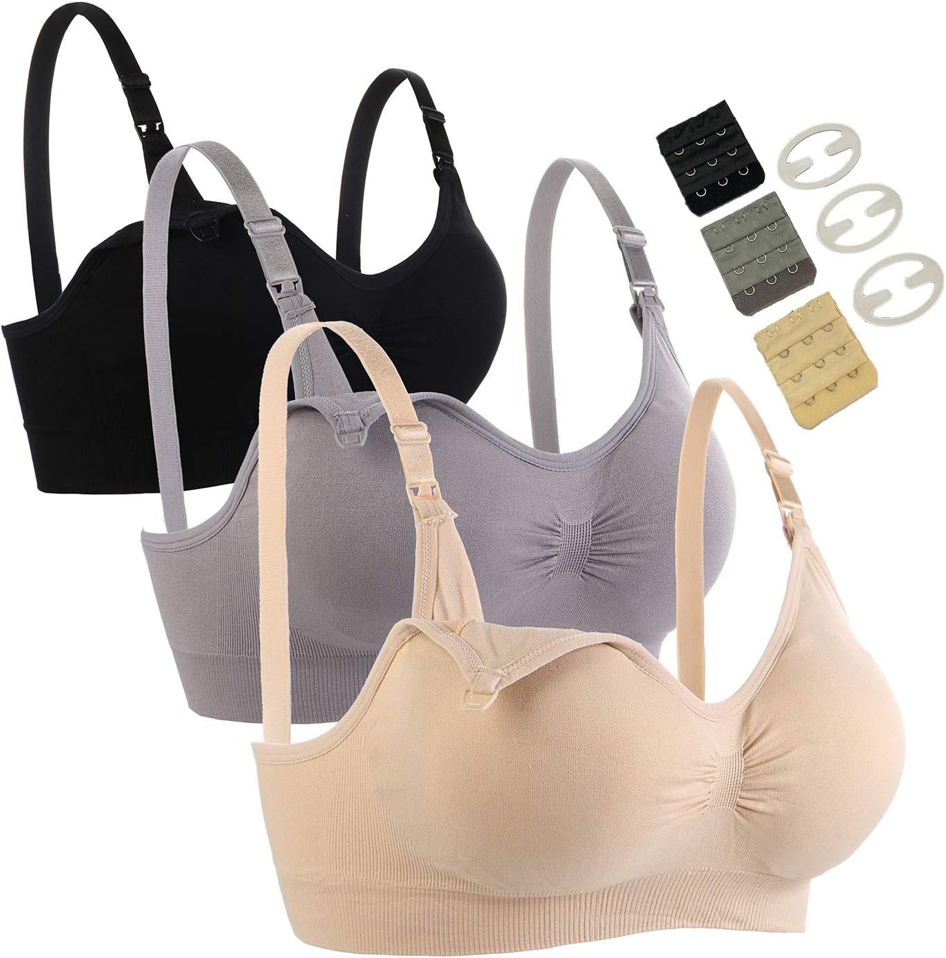 3 Pack Nursing Bra for Woman, Seamless Breastfeeding Bras