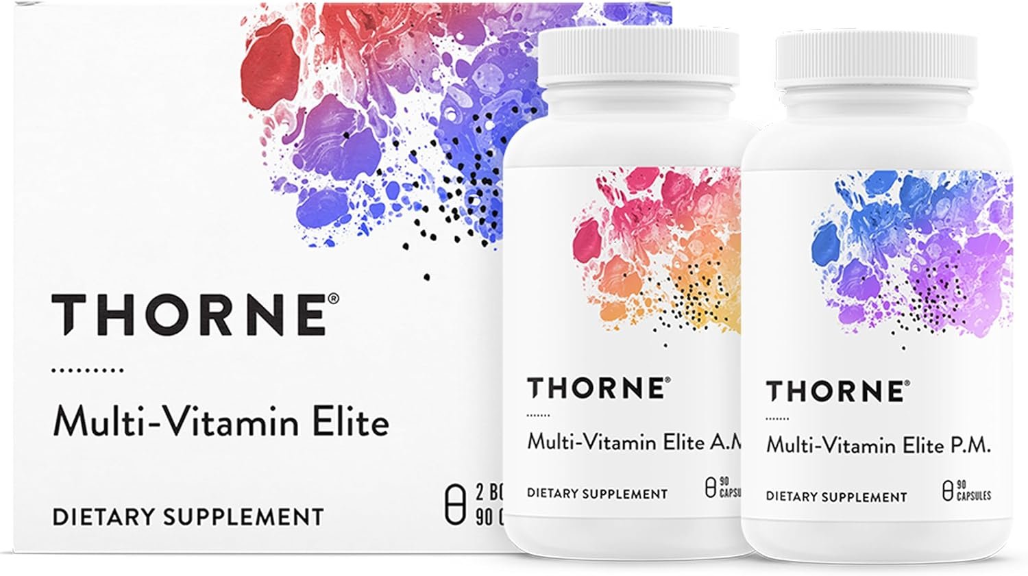 THORNE – Multi-Vitamin Elite – Daily Nutritional Supplement – AM Formula Supports Cellular Energy Production &PM Formula Supports Restful Sleep* – Gluten-Free, Dairy-Free – 180 Capsules – 30 Servings