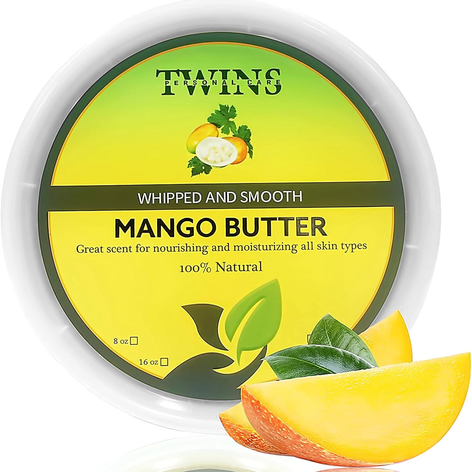 Whipped Mango Butter – 8oz. – All Natural Mango Butter – Great for Dry Skin, Body Butter, Body Cream and Lotions, Smooth for All Skin Types