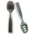 NumNum Baby Spoons Set, Baby Essentials Pre-Spoon GOOtensils for 6+ Months, First Stage Self-Feeding Spoons for Baby Led Weaning (BLW), Silicone Toddler Utensils, BPA-Free, 2 Pack Gray/Green