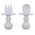 Bumkins Baby Utensils Set, Chewtensils Silicone Spoons for Dipping, Self-Feeding, Baby Led Weaning, Trainer Learning, First Stage Eating, Soft Practice Fork and Spoon, Babies 6 Months, Gray