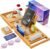 Yirilan Lux Expandable Bathtub Tray Caddy with 3 Bath Bombs-Self Care and Relaxation Birthday Gifts for Women and Men, Housewarming Gift Idea, for Mom Sister Daughter Wife