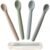 Moonkie Silicone Baby Spoons Set of 4, Two Sizes Feeding Spoon for First Stage 4+ Months, Baby Utensils with Case, Toddler Led Weaning Spoons, Bendable, Chewproof & Boil-proof