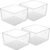 Vtopmart 4 Pack Extra Large Clear Plastic Storage Bins,11×11 Cube Acrylic Organizer Square Containers with Handle for Pantry,Closet,LaundryRoom,Kitchen,Bathroom,UnderSink Organization