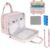 Wearable Breast Pump Bag with Cooler Compartment Compatible with Momcozy M5/S12 Pro, Elvie & Medela Pump in Style, Carrying Case with a Ice Pack & Waterproof Mat for Breast Pump and Accessories,Pink