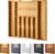 Large Premium Bamboo Silverware Organizer – Expandable Drawer Organizer & Utensil Organizer – 17″x19.7″ Cutlery Tray with Dividers for Kitchen Utensils and Flatware (7-9 Slots) (Natural)