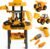 Toddler Workbench & Tool Set with Battery-Operated Drill – Includes 2 Big Take-Apart Trucks & Realistic Tools, Construction Tool-Bench Toy for Kids 3-5, Toolbox Gift for Boys 3 4 5 Years Old