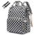 Checkered Diaper Bag Backpack for Baby Girls, Mom Waterproof Large Nappy Bags for Women