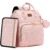 Pink Diaper Bag Backpack for Baby Girls – Baby Shower Gifts for Mom, Quilted Diaper Bag with Changing Pad, Pacifier Case, Insulated Pockets, Stroller Straps, 35L Large Capacity – Cute