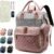 Diaper Bag Backpack Baby Bag, Baby Girl Boy Diaper Bag for Dad Mom with Pad, 16 Pockets, Pacifier Case, Large Diaper Bags Unisex for Travel(Pink Grey)